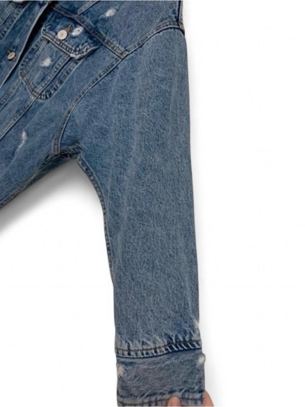 Pull&Bear Distressed Denim Jacket - Picture 5 of 8
